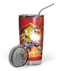 Gearhumans Gearhuman 3D Spongebob Squarepants Glitter Custom Design Vacuum Insulated Tumbler GM19057 Tumbler 20oz