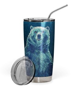 Gearhumans Gearhuman 3D Teddy Bear Design Vacuum Insulated Glitter Tumbler GL04071 Tumbler 20oz