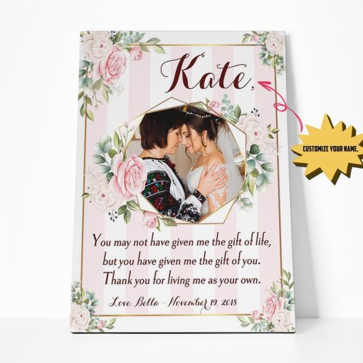 Gearhumans Gearhuman 3D Thank You Stepmom Custom Name Canvas GJ290308 Canvas 1 Piece Non Frame M