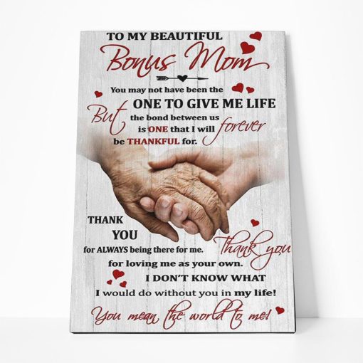 Gearhumans Gearhuman 3D To My Beautiful Bonus Mom Canvas GJ290306 Canvas 1 Piece Non Frame M