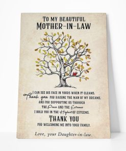 Gearhumans Gearhuman 3D To My Beautiful Mother In Law Canvas GJ020422 Canvas 1 Piece Non Frame M