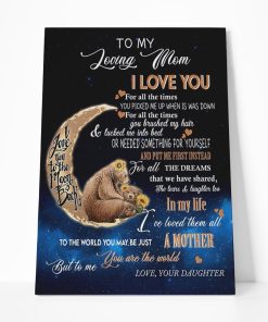 Gearhumans Gearhuman 3D To My Loving Mommy Bear Canvas GJ010428 Canvas 1 Piece Non Frame M