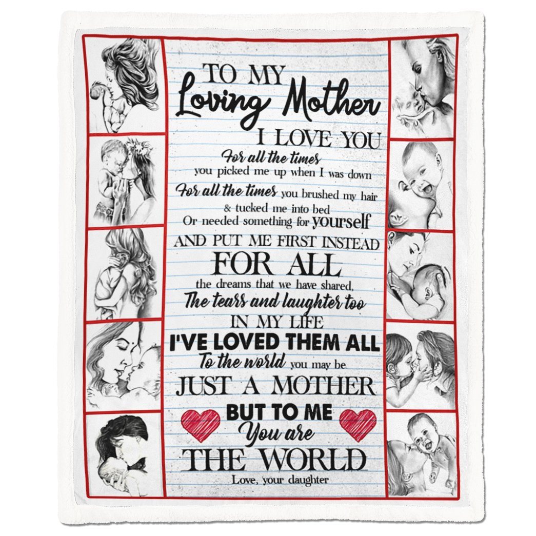 Gearhumans 3D To My Loving Mother Blanket 1 Gearhumans Gearhuman 3D To My Loving Mother Blanket GH290307 Blanket Blanket M(51''x59'')