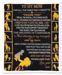 Gearhumans Gearhuman 3D To My Mom From Son Fleece Blanket GH290334 Blanket Blanket M(51''x59'')