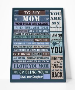Gearhumans Gearhuman 3D To My Mom I Love You To The Moon And Back Canvas GJ010417 Canvas 1 Piece Non Frame M