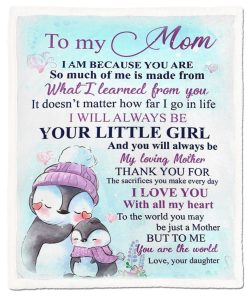 Gearhumans Gearhuman 3D To My Mom Penguin Blanket GH290306 Blanket Blanket M(51''x59'')