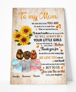Gearhumans Gearhuman 3D To My Mom We Are Because You Are Canvas GH290329 Canvas 1 Piece Non Frame M