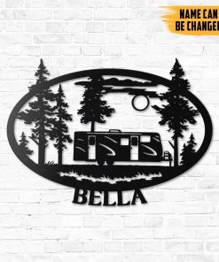 Gearhumans Gearhuman 3D Trailer Camper Custom Name Metal Sign GW190322 Metal Sign Metal Sign XS(8'x8')