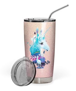 Gearhumans Gearhuman 3D Unicorn Custom Name Design Vacuum Insulated Glitter Tumbler GW02071 Glitter Tumbler 20oz/Glitter