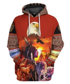 Gearhumans Gearhuman 3D Unique Native America Tshirt Hoodie Apparel GB180330 3D Apparel Hoodie S