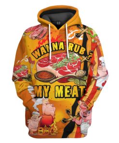 Gearhumans Gearhuman 3D Wanna Rub My Meat Tshirt Hoodie Apparel GB17037 3D Apparel Hoodie S