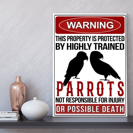 Gearhumans Gearhuman 3D Warning Protected By Parrot Canvas GB160314 Canvas