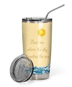 Gearhumans Gearhuman 3D Where The Sky Touches The Sea Custom Name Design Vacuum Insulated Tumbler GV01063 Tumbler 20oz