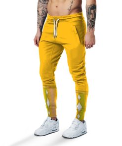 Gearhumans Gearhuman 3D Yellow Ninja Mighty Morphin Power Rangers Custom Sweatpants Apparel GJ240311 Sweatpants Sweatpants S