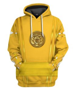 Gearhumans Gearhuman 3D Yellow Ninja Mighty Morphin Power Rangers CustomTshirt Hoodie Apparel GJ24034 3D Apparel Hoodie S