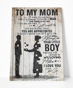 Gearhumans Gearhuman To my mom i know its not easy for a women to raise a man canvas GH260301 Canvas 1 Piece Non Frame M