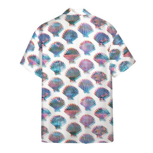 Gearhumans Gearhumsn 3D Holographic Seashells Hawaii Shirt ZK1205212 Hawai Shirt