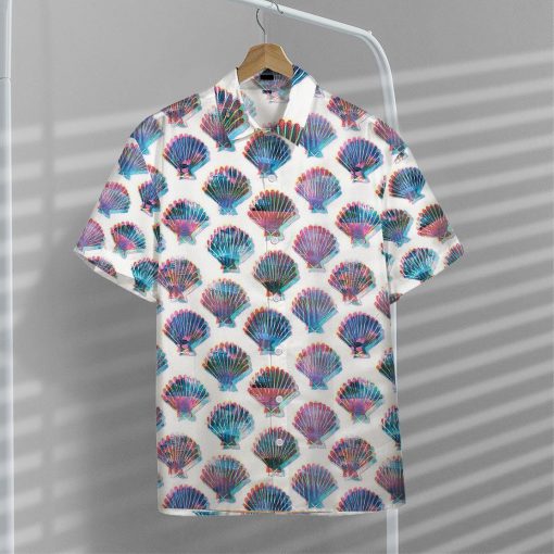 Gearhumans Gearhumsn 3D Holographic Seashells Hawaii Shirt ZK1205212 Hawai Shirt