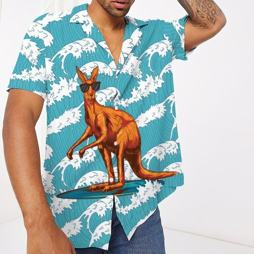 Gearhumans Gearhumsn 3D Surfing Kangaroo Hawaii Shirt ZK1305219 Hawai Shirt
