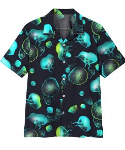 Gearhumans Glowing Jellyfish Hawaii Shirt ZK1305218 Hawai Shirt Short Sleeve Shirt S 