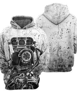 Gearhumans Grey Drag Racing- 3D All Over Printed Shirt shirt 3D Apparel HOODIE S 