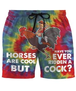 Gearhumans Have You Ever Ridden A Cock Custom Beach Shorts Swim Trunks GS10072 Men Shorts Men Shorts S