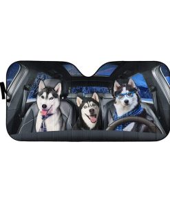 gearhumans Husky Fun Custom Car Auto Sunshade GL12057 Auto Sunshade 57''x27.5'' 