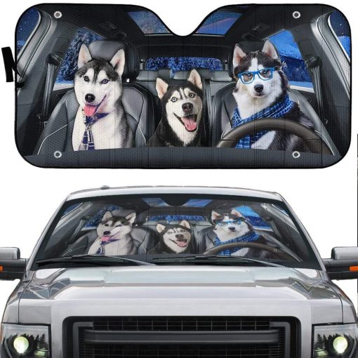 gearhumans Husky Fun Custom Car Auto Sunshade GL12057 Auto Sunshade