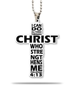 Gearhumans I CAN DO ALL THINGS Christian Cross Custom Car Hanging GO25052118 Car Hanging Car Hanging/1 Pack 