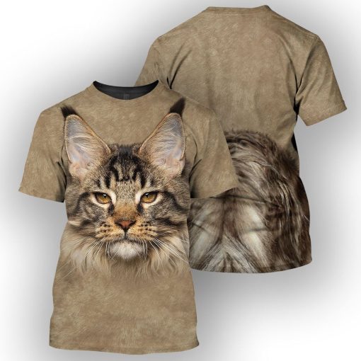 Gearhumans Maine Coon - 3D All Over Printed Shirt ZG-ZHD23092003 3D Apparel T-SHIRT S