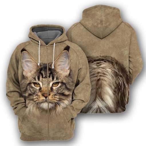 Gearhumans Maine Coon - 3D All Over Printed Shirt ZG-ZHD23092003 3D Apparel ZIP HOODIE S