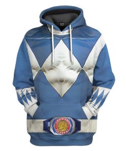 Gearhumans Mighty Morphin Blue Power Rangers Custom Hoodie Apparel GN25094 3D Apparel Hoodie S 