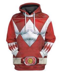 Gearhumans Mighty Morphin Red Power Rangers Custom Hoodie Apparel GN25097 3D Apparel Hoodie S 