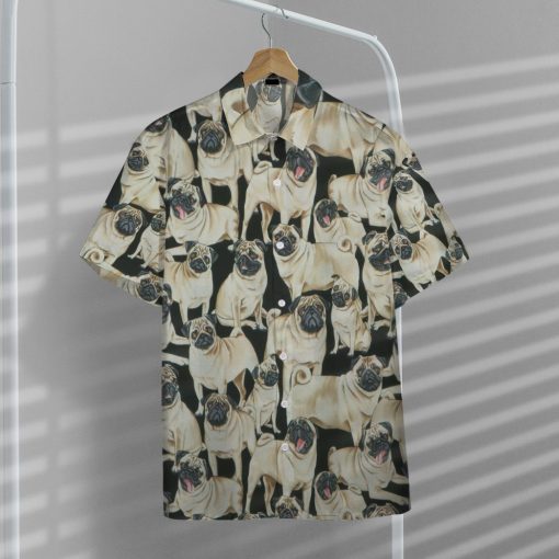 Gearhumans Pug Dogs 3D Custom Hawaii Shirt GO10052119 Hawai Shirt