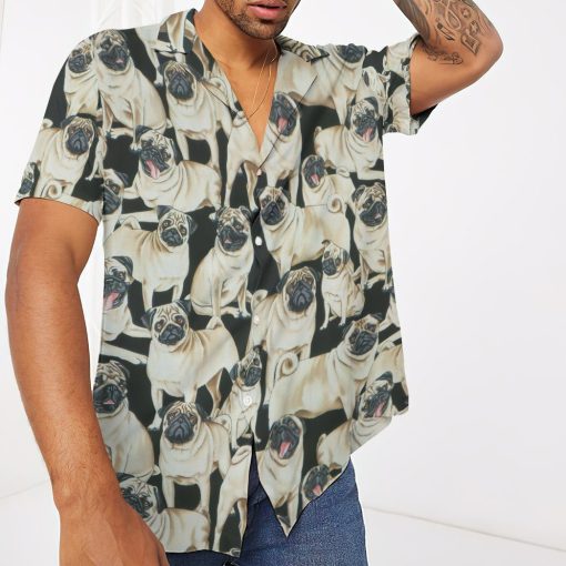 Gearhumans Pug Dogs 3D Custom Hawaii Shirt GO10052119 Hawai Shirt