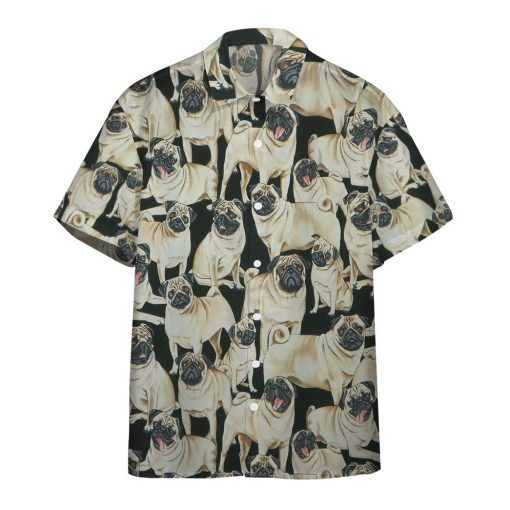 Gearhumans Pug Dogs 3D Custom Hawaii Shirt GO10052119 Hawai Shirt Short Sleeve Shirt S