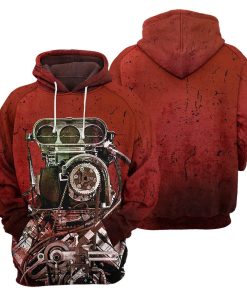 Gearhumans Red Drag Racing- 3D All Over Printed Shirt shirt 3D Apparel HOODIE S 