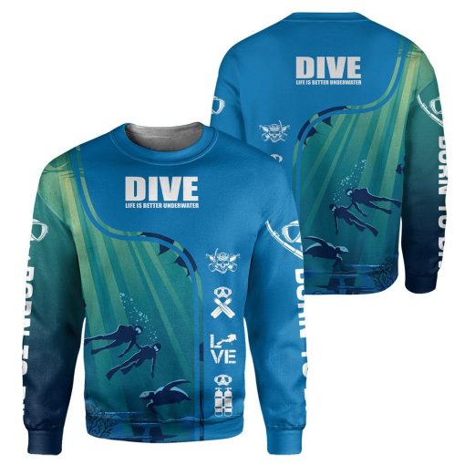 Gearhumans Scuba Diving - 3D All Over Printed Shirt shirt 3D Apparel LONG SLEEVE S