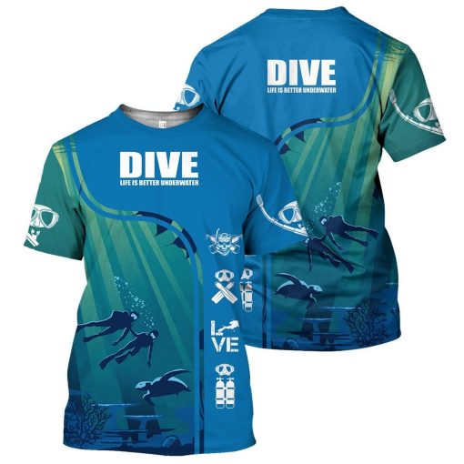 Gearhumans Scuba Diving - 3D All Over Printed Shirt shirt 3D Apparel T-SHIRT S