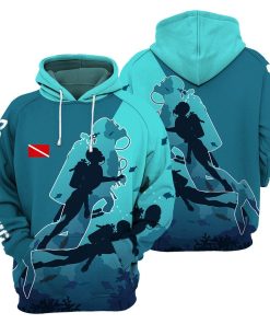 Gearhumans Scuba Diving Flag - 3D All Over Printed Shirt shirt 3D Apparel HOODIE S 