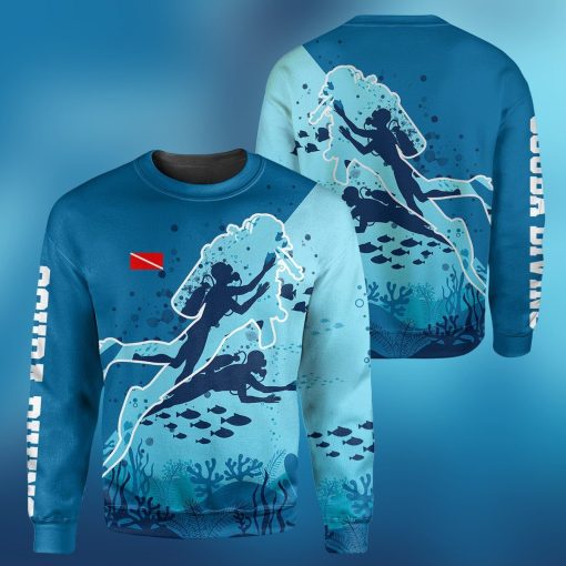 Gearhumans Scuba Diving Male Design - 3D All Over Printed Shirt shirt 3D Apparel LONG SLEEVE S
