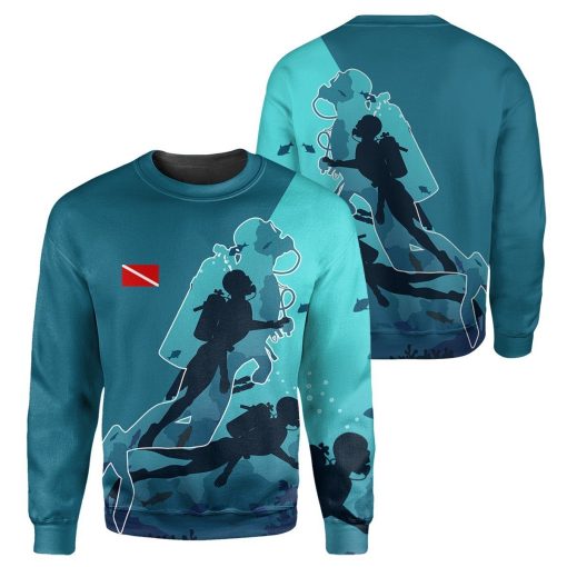 Gearhumans Scuba Diving No Text - 3D All Over Printed Shirt shirt 3D Apparel LONG SLEEVE S