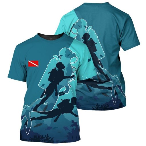 Gearhumans Scuba Diving No Text - 3D All Over Printed Shirt shirt 3D Apparel T-SHIRT S