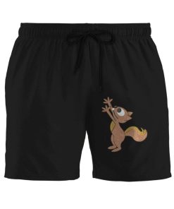 Gearhumans Squirrel Black Custom Summer Beach Shorts Swim Trunks GV09071 Men Shorts Men Shorts S