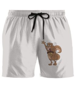 Gearhumans Squirrel White Custom Beach Shorts Swim Trunks GV09072 Men Shorts Men Shorts S