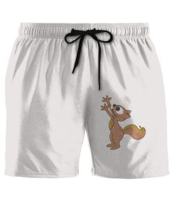 Gearhumans Squirrel White Custom Summer Beach Shorts Swim Trunks GV09074 Men Shorts Men Shorts S
