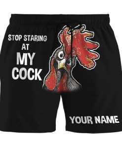 Gearhumans Stop staring at my cock Custom Name Beach Shorts Swim Trunks GV02071 Men Shorts Men Shorts S