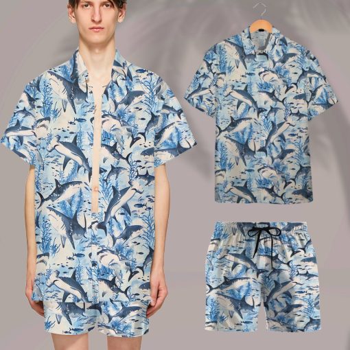 Gearhumans Swimming Sharks 3D Custom Hawaii Shirt GO10052115 Hawai Shirt