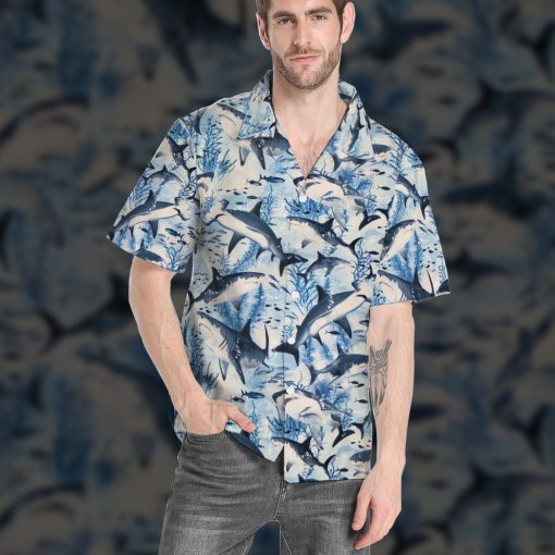 Gearhumans Swimming Sharks 3D Custom Hawaii Shirt GO10052115 Hawai Shirt