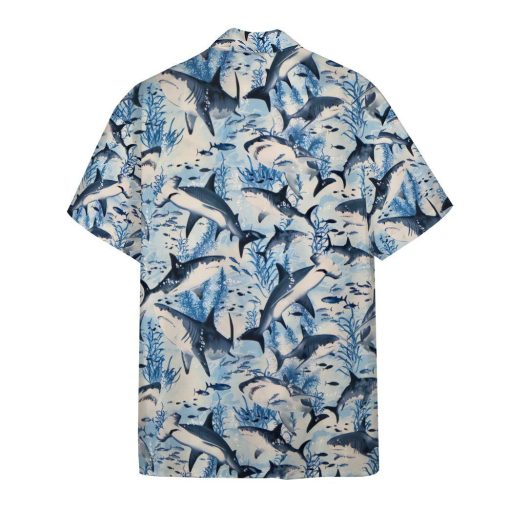 Gearhumans Swimming Sharks 3D Custom Hawaii Shirt GO10052115 Hawai Shirt